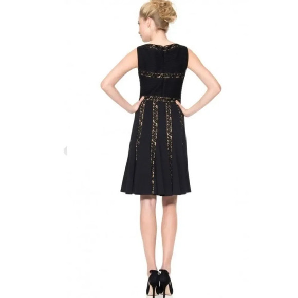 Tadashi Shoji Black Midi Dress with Lace Accents - Picture 8 of 16
